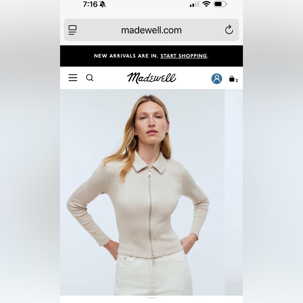 Madewell Ribbed Zip Front Tee - Picture 7 of 11